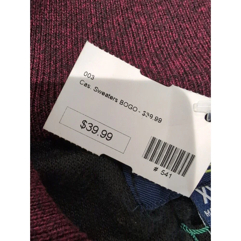 STUDIO FERERA MEN'S 1/4 ZIP BURGUNDY LONG SLEEVE PULLOVER SWEATERS SZ XXL  NWT